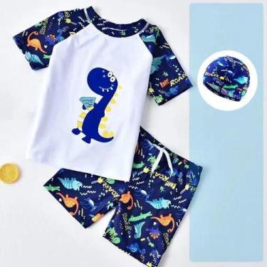Imagem de Conjunto Infantil de Roupa de Banho 3 Peças - Traje de Surf para Menin