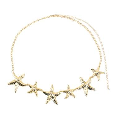Imagem de Correntes corporais para mulheres, corrente de cintura de praia de estrela do mar, ajustável, boho, biquíni, corrente de barriga, joia moderna para mulheres