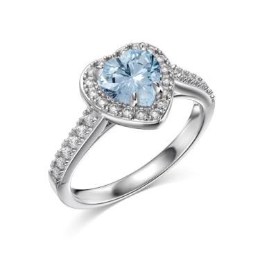 Imagem de GemKing TL120004-S-W-WH-10 Anéis de noivado de zircão quadrado 5A prata esterlina 925 CZ anel de diamante para mulheres, 8, Prata esterlina, Sem Pedra Preciosa
