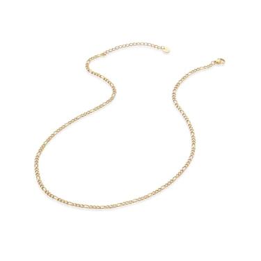 Imagem de PAVOI Corrente Fígaro banhada a ouro 14K à prova d'água, 16+2", Ouro amarelo, Sem Pedra Preciosa