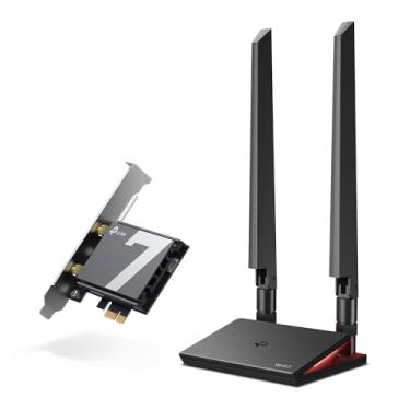 Imagem de TP-Link Cartão WiFi 7 BE9300 PCIe WiFi para PC de mesa (Archer TBE550E), adaptador sem fio de banda tripla com MLO, LED, Bluetooth 5.4, WPA3, latência ultrabaixa, fácil instalação, LED de status