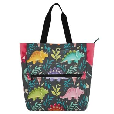 Imagem de GAIGEO Bolsas de trabalho femininas coloridas brilhantes de tecido de lona bolsa carteiro escolar universitária com compartimentos