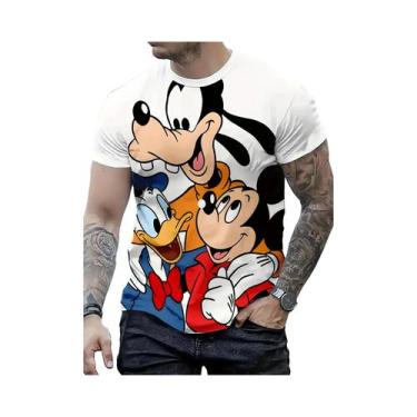 Imagem de Camiseta Masculina De Manga Curta Com Estampa Digital 3D Do Mickey Mou