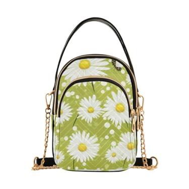 Imagem de Bolsas transversais femininas rosas e cartões postais pequenas, bolsas transversais, bolsas transversais, bolsas femininas modernas, Lady Daisies-2, One Size