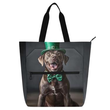 Imagem de GAIGEO Bolsa de trabalho feminina de lona com zíper para cães fofos, presente para amantes de livros