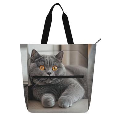 Imagem de Linda sacola feminina cinza para trabalho, lona, praia, livro, bolsa com zíper, bolsas médias, presente para amantes de livros