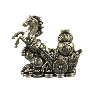 Imagem de Wswqop Estátua de Cavalo em Latão, Estatueta de Cavalo, Lembrança de Bênção, Obra de Arte, Ornamento, Escultura para Decoração de Armário, Estante, Lareira, Style D