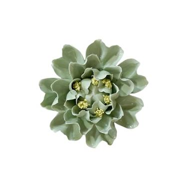 Imagem de Bi-Sonic Lee Murta de crepe de 12 cm, decoração de parede de flores de cerâmica feita à mão, decoração de arte de parede 3D artificial, escultura para pendurar, flores artificiais para pendurar na