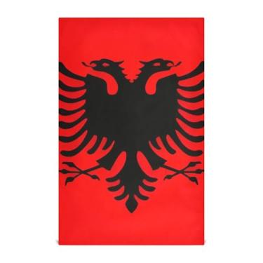 Imagem de Joisal Toalhas de chá de mão fofas bandeiras da Albânia panos de prato para cozinha decorativos para secar pratos absorventes macios 45 x 71 cm, pacote com 6