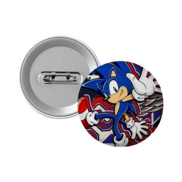 Imagem de Emblemas De Jogo Supersonic Sonic, Pins Criativos Redondos Para Roupas