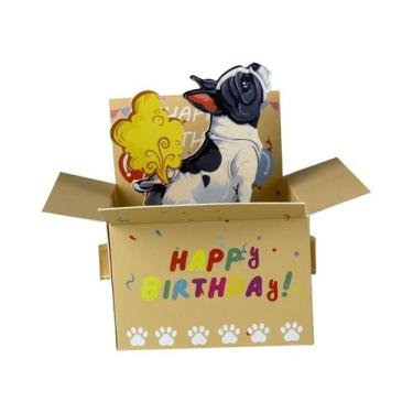 Imagem de Cartão Pop-Up 3D Engraçado De Feliz Aniversário Com Balões Em Forma De