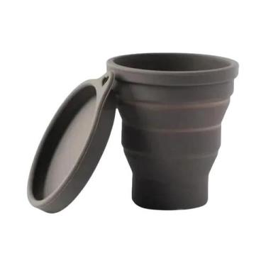 Imagem de Copo De Água De Silicone Colapsável De 180ML Com Tampa Portátil Para C