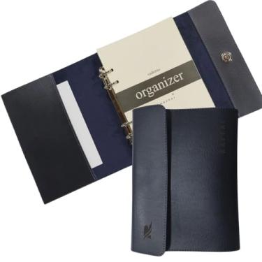Imagem de Pasta Executiva Agenda Em Couro Fichário Com Refil Organizer A5 Raffai Personalizada (Azul)