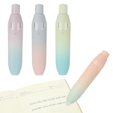 Imagem de PATIKIL 4 peças de fita corretiva de 6 metros, fita corretiva retrátil fofa resistente a rasgos, branca, recarregável, aplicadora com refis para sala de aula, material de escritório, casa, 4 cores