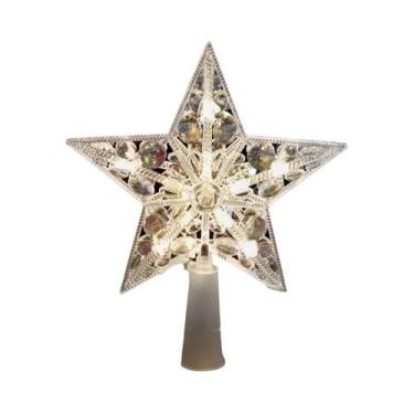 Imagem de Estrelas Decorativas De Natal Brancas Quentes De 15cm Com Lâmpada Bril
