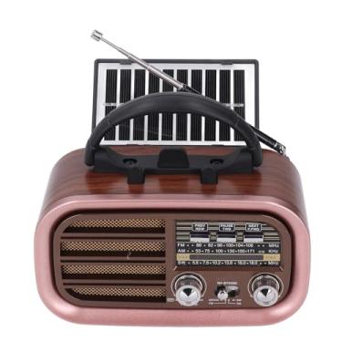 Imagem de GOWENIC Rádio Portátil Retro, Rádio Pequeno AM/FM/SW, Bateria Alimentada por Painel Solar ou Recarregável de 1200mAh, Solar Alto-falante Bluetooth, Suporta Cartão USB/TF/Bluetooth (BT638S)