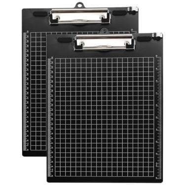 Imagem de M&G 2 pranchetas de plástico 33 x 23 cm, régua com clipe de metal de perfil baixo comporta 110 folhas de papel tamanho carta A4 para sala de aula de escritório, preto