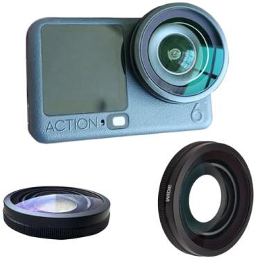 Imagem de Coyktonty Lente grande-angular para DJI Osmo Action 6, vidro óptico HD com revestimento de 2 camadas 185° visão ultra-ampla e leve resistente a arranhões