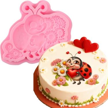 Imagem de ICNYEKl 1 molde de silicone de chocolate besouro fofo, molde de fondant para decoração de bolo de inseto de girassol, para cozinha, biscoitos, sobremesas, goma de mascar, doces, artesanato, faça você