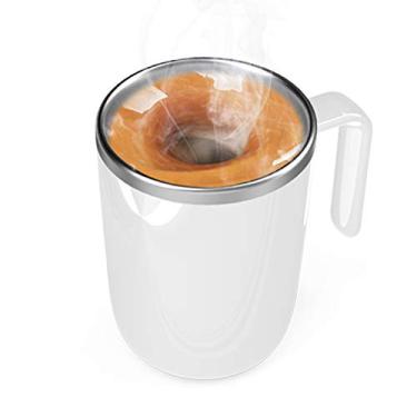 Imagem de Caneca de Café com Mistura Automática em Aço Inoxidável Copo Sem Necessidade Eletricidade IPX6 Casa Escritório Viagem Misturador Bebidas Quentes Perfe