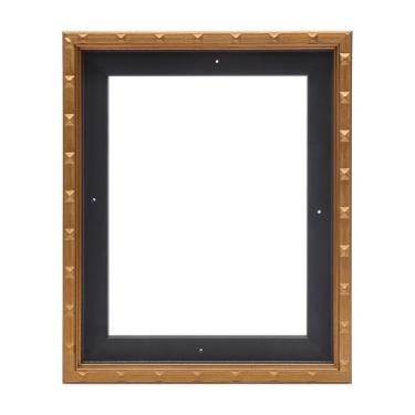 Imagem de Vareihnaz Molduras flutuantes de lona para pinturas em tela de 28 x 35 cm, moldura de lona dourada, molduras flutuantes para tela com 1,5 cm ~ 2,3 cm de profundidade para decoração de parede (ouro)