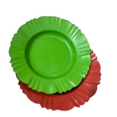 Imagem de PRATOS FUNDO PÉTALA DE PLASTICO VERDE E VERMELHO 19 CM X 19 CM X 4.5 CM PARA NATAL, CHURRASCO, ANIVERSÁRIOS(25vermelho/25 verde)