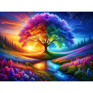 Imagem de ijbnhd Kits de arte de diamante de árvore da vida para adultos, kits de pintura de diamante de árvore da vida para adultos, faça você mesmo com pedras de cristal para decoração de parede de casa 40 x