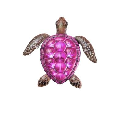 Imagem de Decoração de Parede Tartaruga Metal Escultura Marinha Feita por Artesãos Profissionais Vernizada para Uso Longo Prazo Fácil Instalar com Buracos Ganch