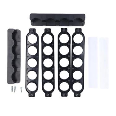 Imagem de Suporte para cápsulas de café montável na parede Rack organizador de grande capacidade para bancada de cozinha Home Office Material ABS resistente 24,5x32x4,2cm Comporta 20 (Preta)