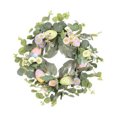 Imagem de Grinaldas De Ovos Da Páscoa Para Porta Da Frente,Decoração para Alpendre | Grinalda de Primavera Estilo Casa de Campo | Para Apartamento Cafetaria Restaurante Parede Sala de Estar Janela