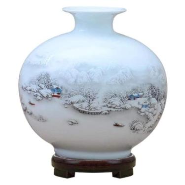 Imagem de Vaso decorativo de cerâmica, feito à mão, moderno, simples, para decoração de flores secas, arte, casa, casa, sala de estar, quarto, escritório, decoração de casa