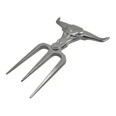 Imagem de Garfo Boi Tridente Alumínio Maciço Para Churrascos Petiscos - SHOPELET