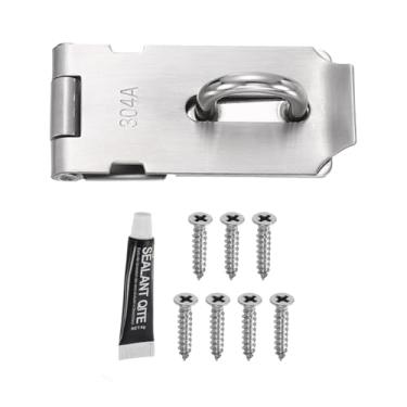 Imagem de PATIKIL Trava de ferrolho de porta, fecho de cadeado de aço inoxidável de 7,6 cm, trava de segurança com parafusos para armário de jardim de galpão, quintal, armário