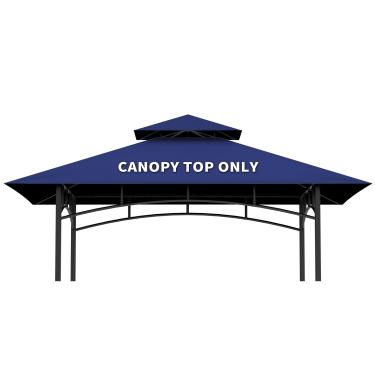 Imagem de Cobertura de cobertura de substituição para gazebo para churrasqueira apenas - 1,5 m x 20,3 m, cobertura de abrigo de camada dupla à prova d'água adequada para o modelo L-GG001PST-F (azul, 5 x 8)
