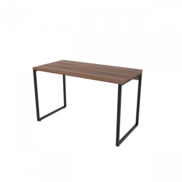 Imagem de Mesa para Escritório Office Estilo Industrial 120cm Kuadra Compace Nogal