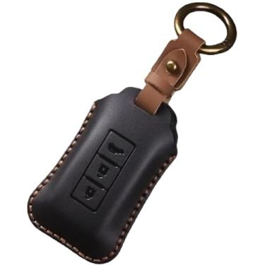 Imagem de Capa artesanal para chaveiro, compatível com Mitsubishi L200/ASX/Outlander/Eclipse Cross/Pajero Sport/Lancer, acessórios para chaveiro(Black B)