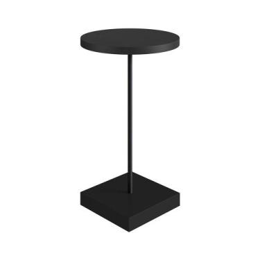 Imagem de Mesa Lateral Redonda Complementos Nero e Preta 60x35 cm - Modern