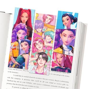 Imagem de 3 peças de marcadores de livro de filmes de demônios transparentes, arte de vitral coreano, marcadores de página de ídolo coreano, fantasia, caçadores de demônios, lembrancinhas de festa de