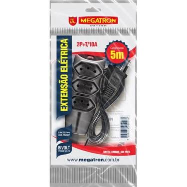 Imagem de Extensao 3 Tom. Paral.3X0,75X5,00Mt 2P+T 10A/250V Pt Megatr - MEGATRON