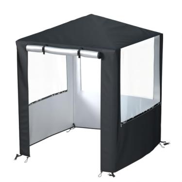 Imagem de Outdoor Kids Playhouse Cover 600D Heavy Duty Waterproof Play House Covers Suitable for All Around Playtime Patio with Canopy Playset (Black, 50" W x 50" D x 60" H)