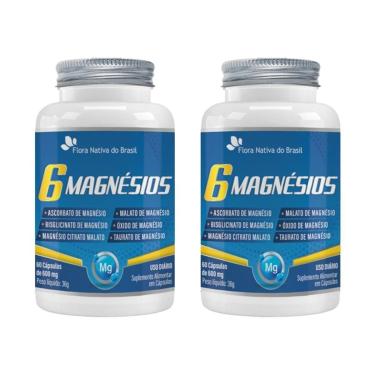 Imagem de Kit 2x 6 Magnésios Taurato Malato Bisglicinato Citrato 60 Capsulas 600mg-Unissex