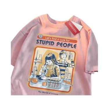 Imagem de Camiseta Masculina Oversized De Algodão Respirável Com Manga Curta Est