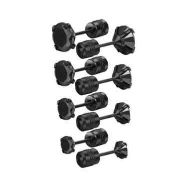 Imagem de Conjunto De Brincos Punk De Aço Inoxidável Preto Para Homens E Mulhere