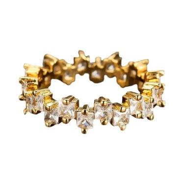 Imagem de Feminino luz roxo zircão pedra anel bonito cor de ouro verão jóias de 