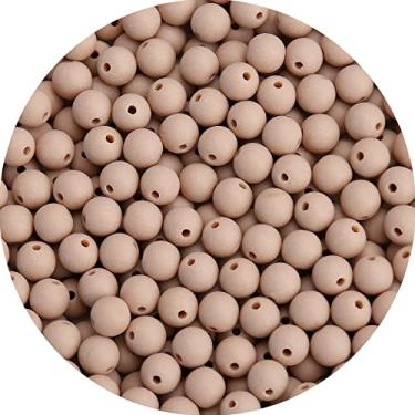 Imagem de BONNY BOXX 100 peças de contas redondas de acrílico marrom claro fosco de 12 mm, bolas de chiclete de resina de plástico fosco para fabricação de colar e pulseira, suprimentos de artesanato