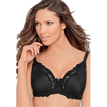 Imagem de Lunaire Sutiã feminino de malha com acabamento em renda Barbados, Preto, 46DD