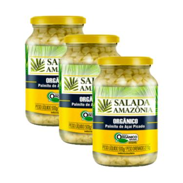 Imagem de Kit 3X: Palmito Açaí Picado Orgânico Salada Amazônia 500g