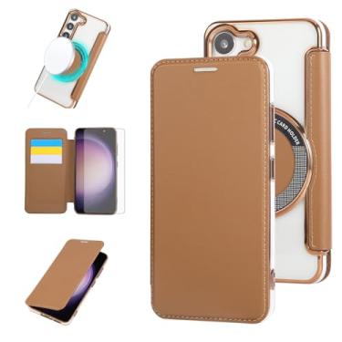 Imagem de Asuwish Capa de celular para Samsung Galaxy S23 Plus S23+ 5G carteira celular com protetor de tela magnético e compartimento para cartão MagSafe RFID Flip S23plus 23S + S 23 23+ SM-S916U 16.8 cm