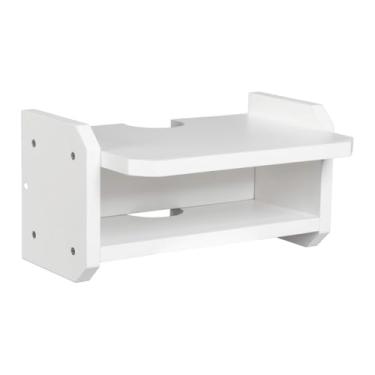 Imagem de Prateleira MDF De Parede Para Roteadores Modem Aparelho de TV E Decorações Preto e Branco(BRANCO)