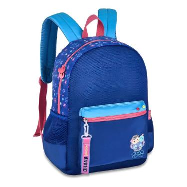 Imagem de Mochila Escolar Azul Grande Notebook 17 Pol 4 Bolsos 20 L